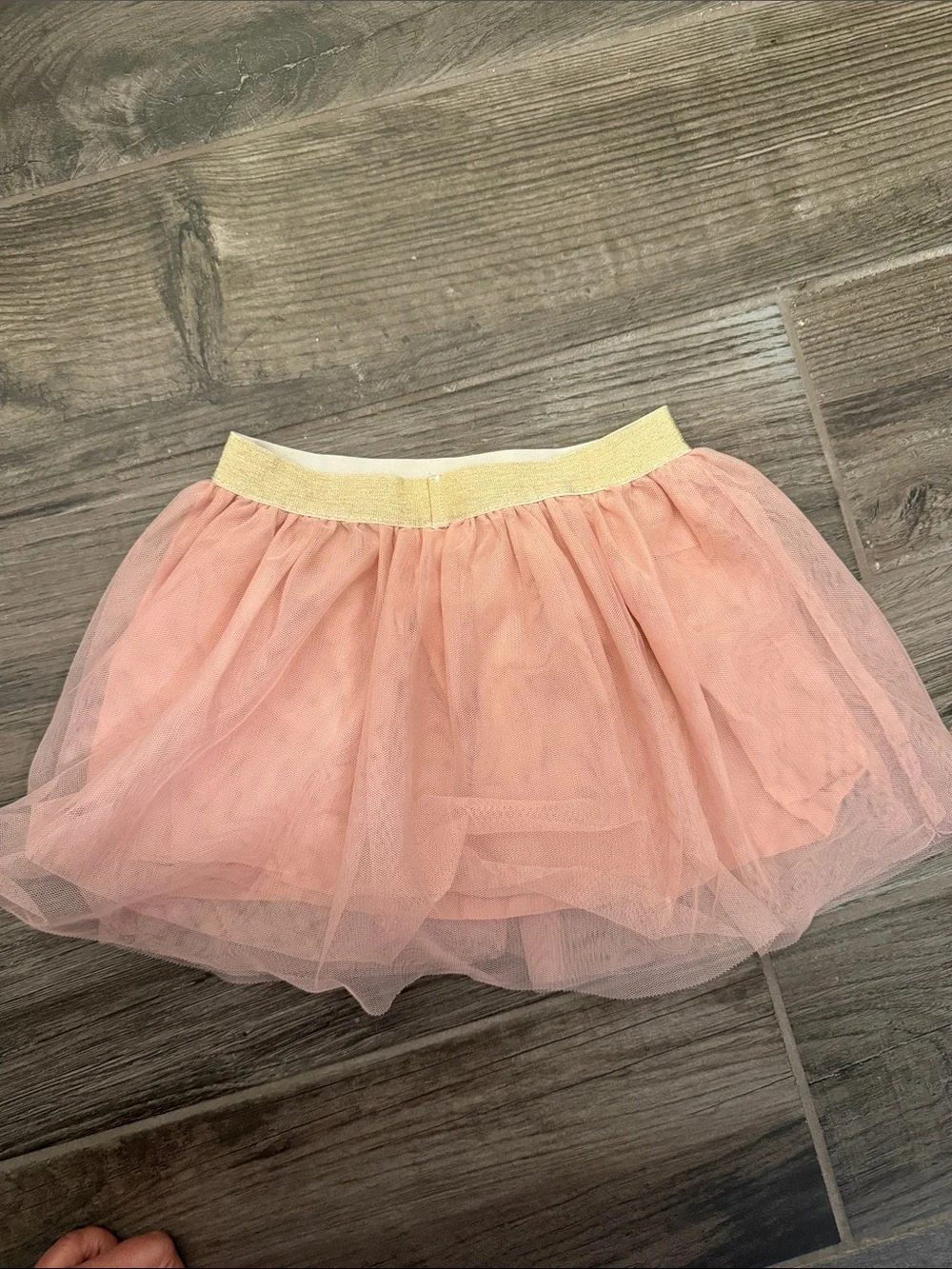 Carter's Light Pink Layered Skirt with Shiny Gold Waistband